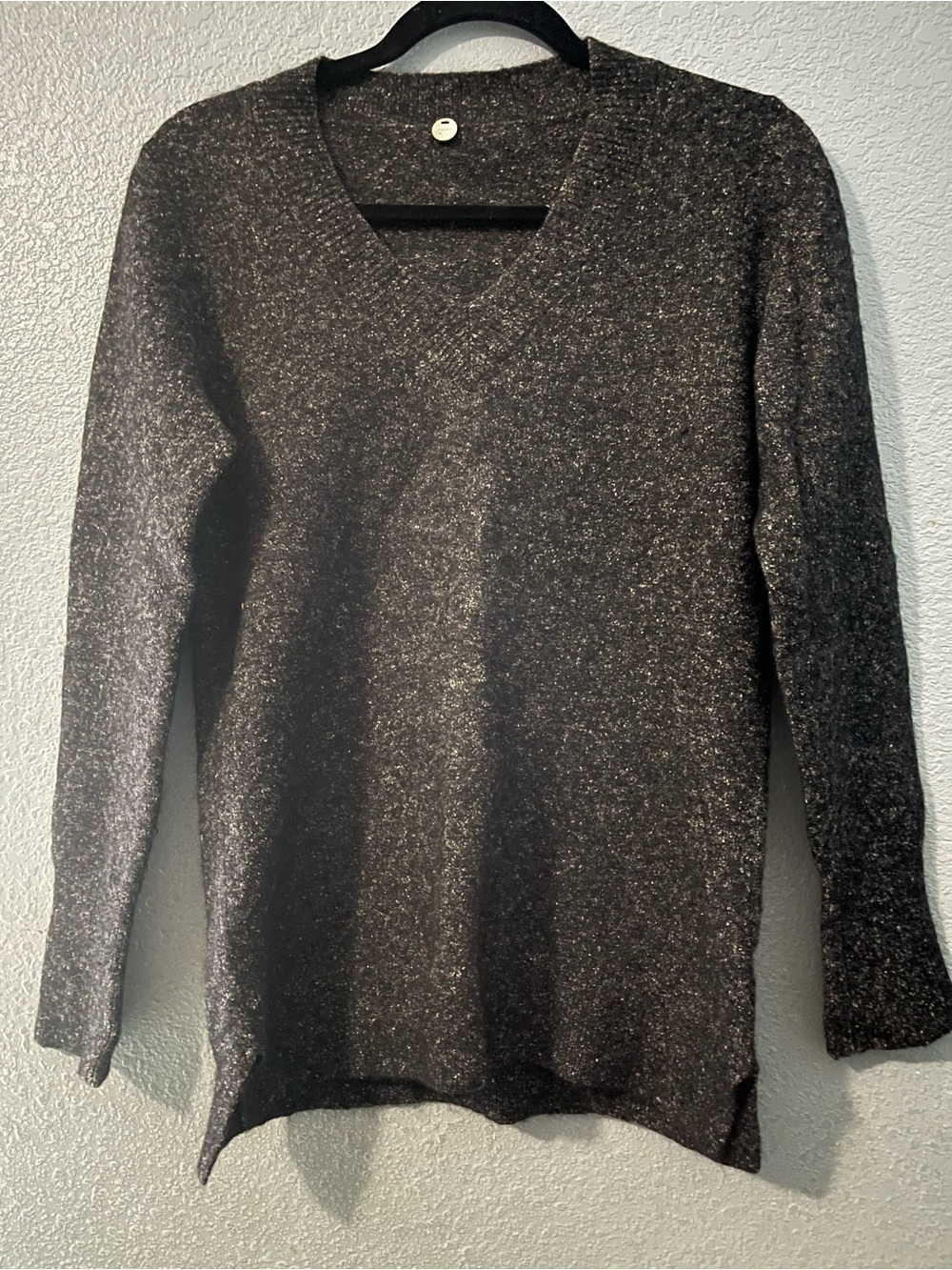 Margaret O'Leary Charcoal Heather V-Neck Sweater